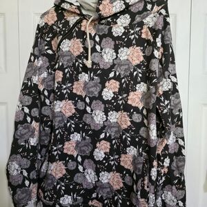 AMPERSAND AVE Floral Hoodie - Black, Gray, Pink